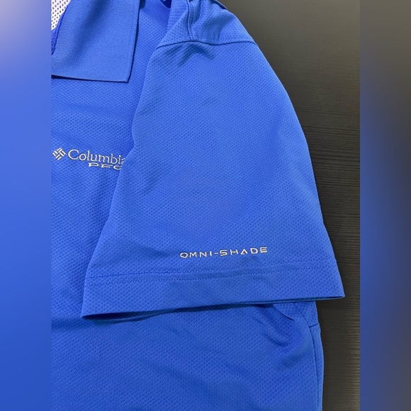 Columbia PFG Omni Shade Polo Shirt Men's Fishing Hiking Outdoors Blue Size Large - Picture 4 of 7